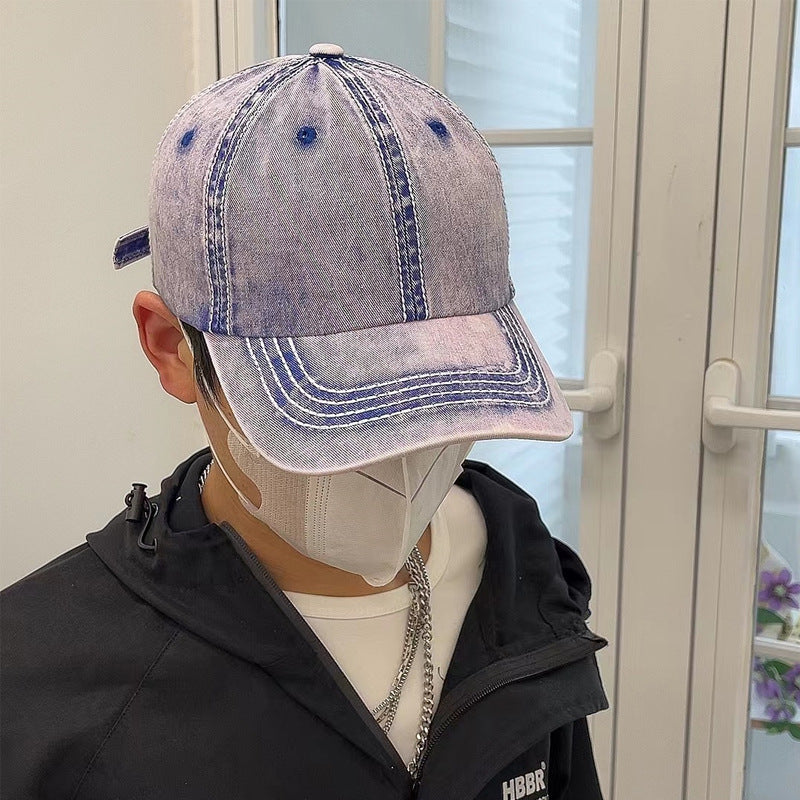 Korean Vintage Washed Baseball Cap for Men and Women