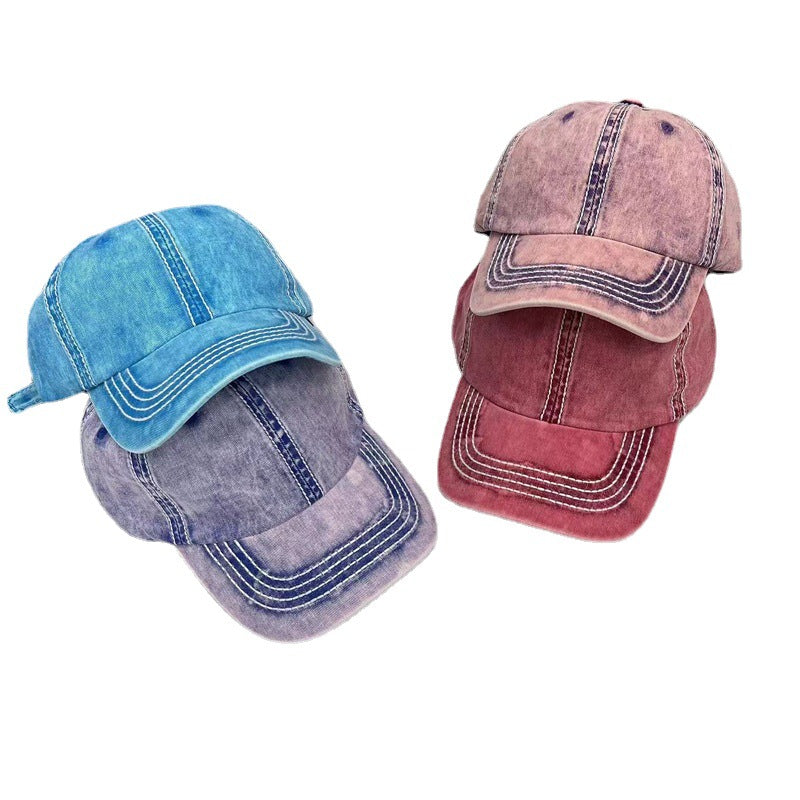 Korean Vintage Washed Baseball Cap for Men and Women