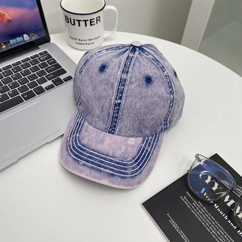 Korean Vintage Washed Baseball Cap for Men and Women