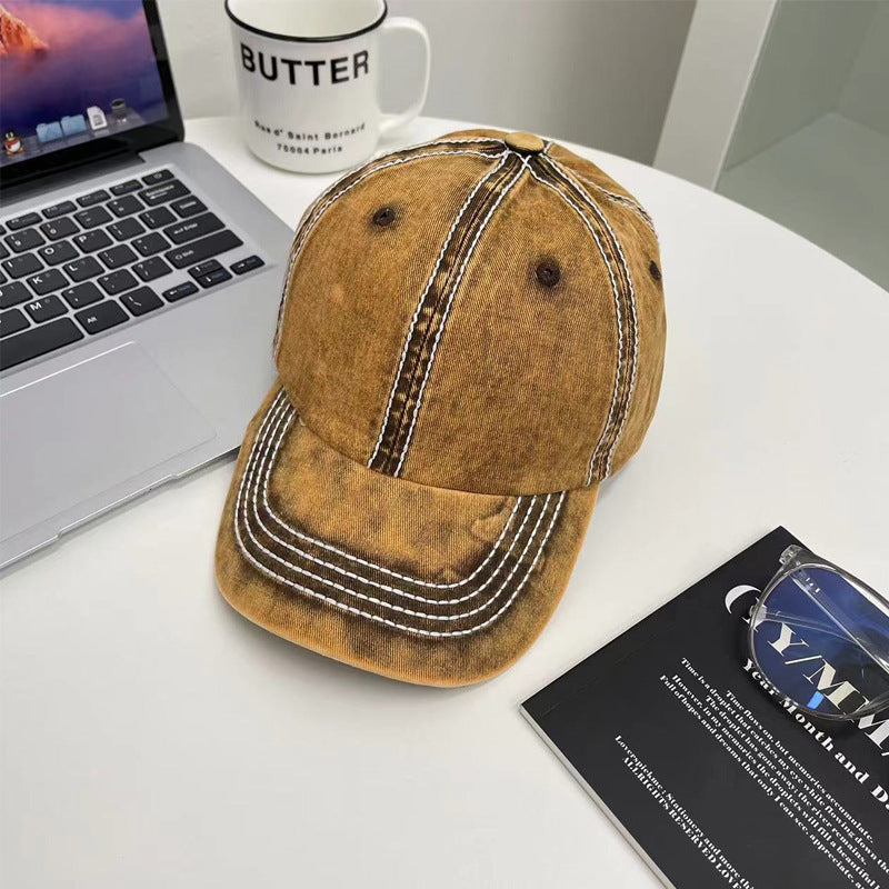 Korean Vintage Washed Baseball Cap for Men and Women