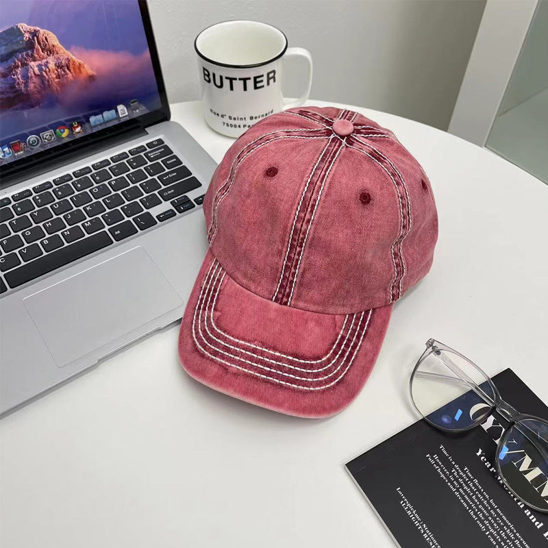 Korean Vintage Washed Baseball Cap for Men and Women