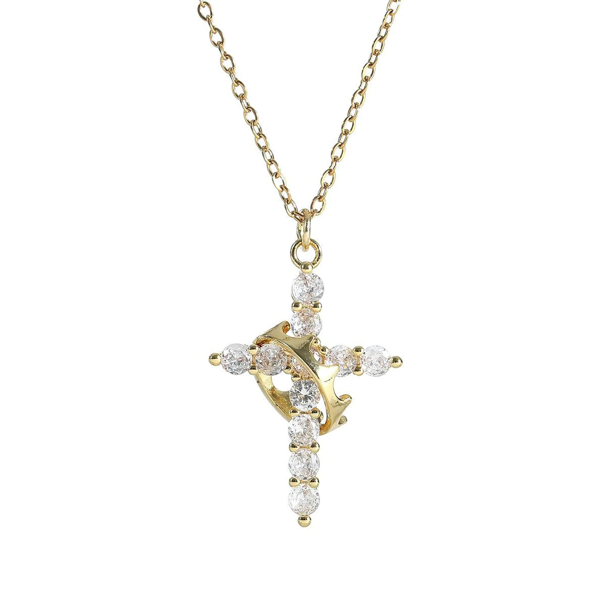 Crown Cross Necklace
