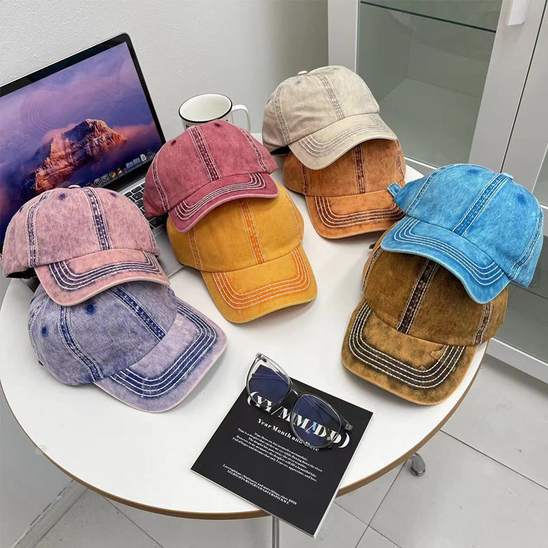 Korean Vintage Washed Baseball Cap for Men and Women