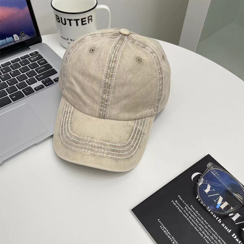 Korean Vintage Washed Baseball Cap for Men and Women