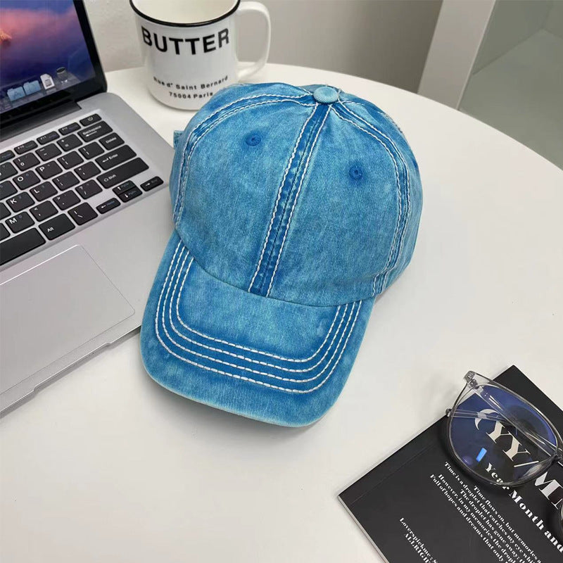 Korean Vintage Washed Baseball Cap for Men and Women
