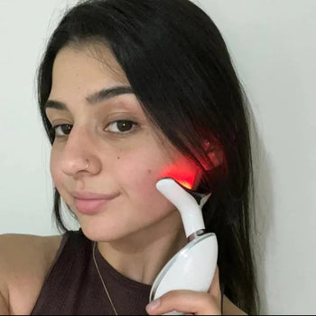 Beauty-Gesichtsmassagegerät, wellenförmiges Akne-Beauty-Mikrostrom-Gesichtsgerät mit 7 Farben zur Hautstraffung für Gesicht und Hals, Beauty-Gerät,