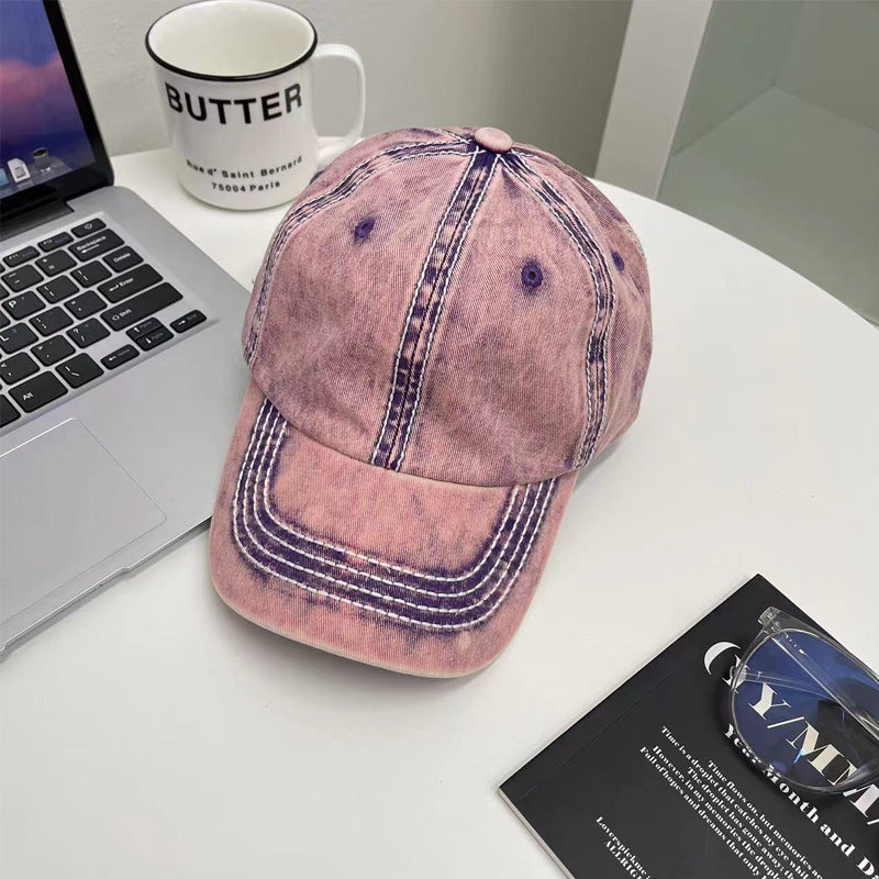Korean Vintage Washed Baseball Cap for Men and Women