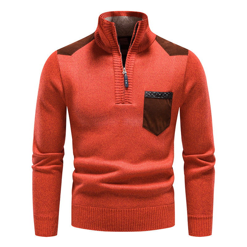 Men's Thickened Knit Pullover Sweater for Autumn Winter
