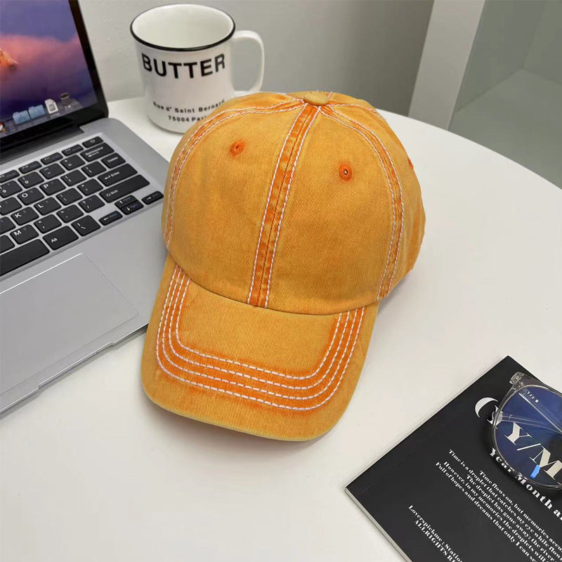 Korean Vintage Washed Baseball Cap for Men and Women