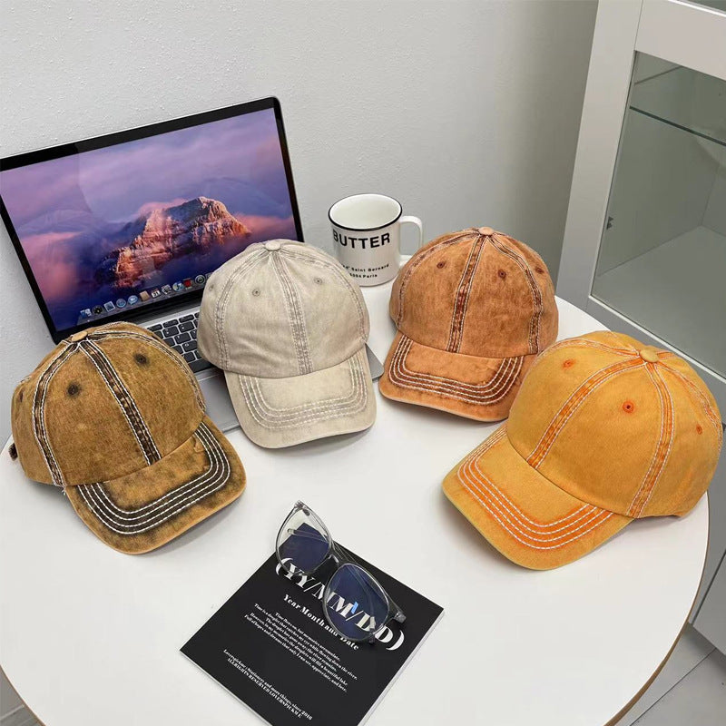 Korean Vintage Washed Baseball Cap for Men and Women