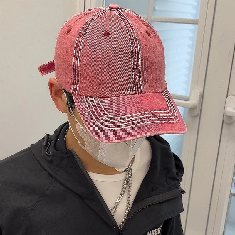 Korean Vintage Washed Baseball Cap for Men and Women