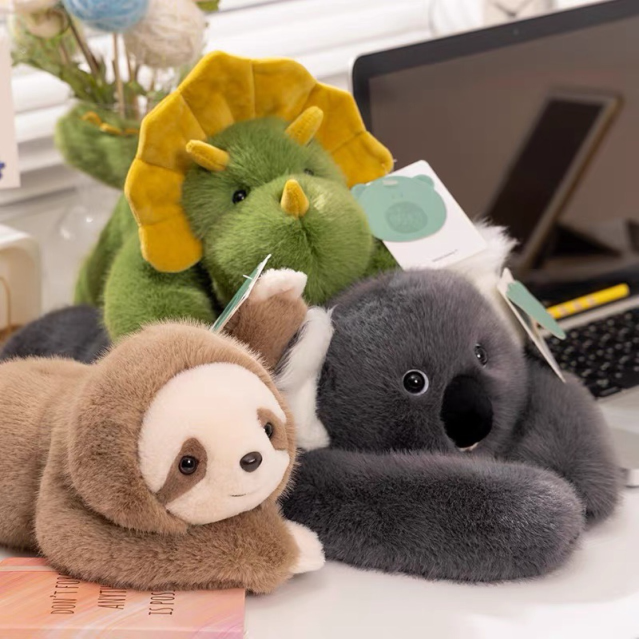 Plüschtier-Geschenk für Kinder – Panda, Koala, Faultier, Dinosaurier, Bär & kleiner Panda – Weiches Stofftier