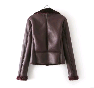 Women's Short Leather Jacket – Thick Plush PU Coat