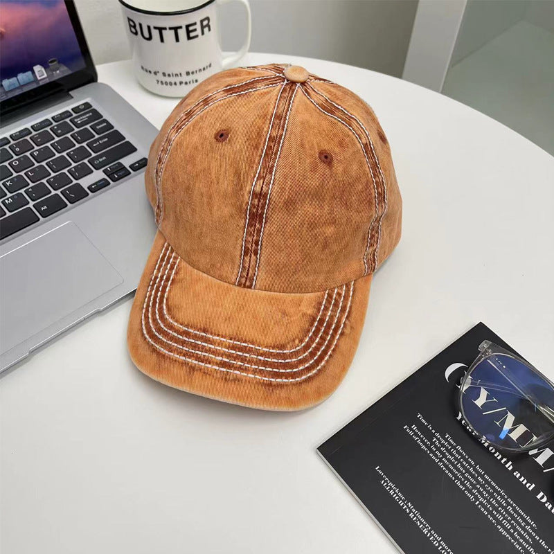 Korean Vintage Washed Baseball Cap for Men and Women