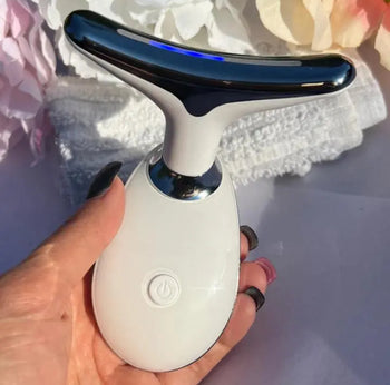 Beauty-Gesichtsmassagegerät, wellenförmiges Akne-Beauty-Mikrostrom-Gesichtsgerät mit 7 Farben zur Hautstraffung für Gesicht und Hals, Beauty-Gerät,