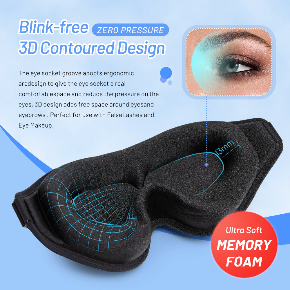 3D Schlafmaske aus Natur-Memory-Schaum für Komfort